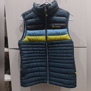 Cotopaxi Teal & Yellow Quilted Down Vest